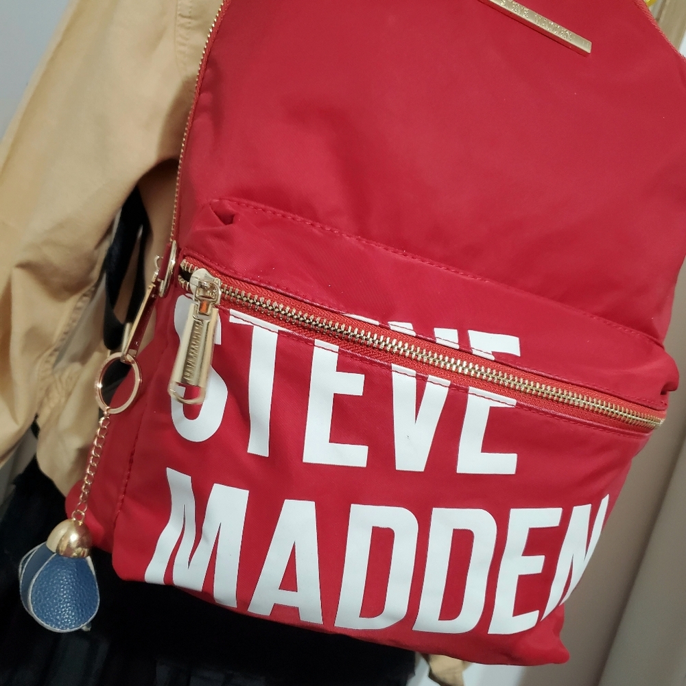 STEVE MADDEN RED MINI FORCE WOMEN'S TRAVEL BACK PACK BAG - Picture 11 of 12